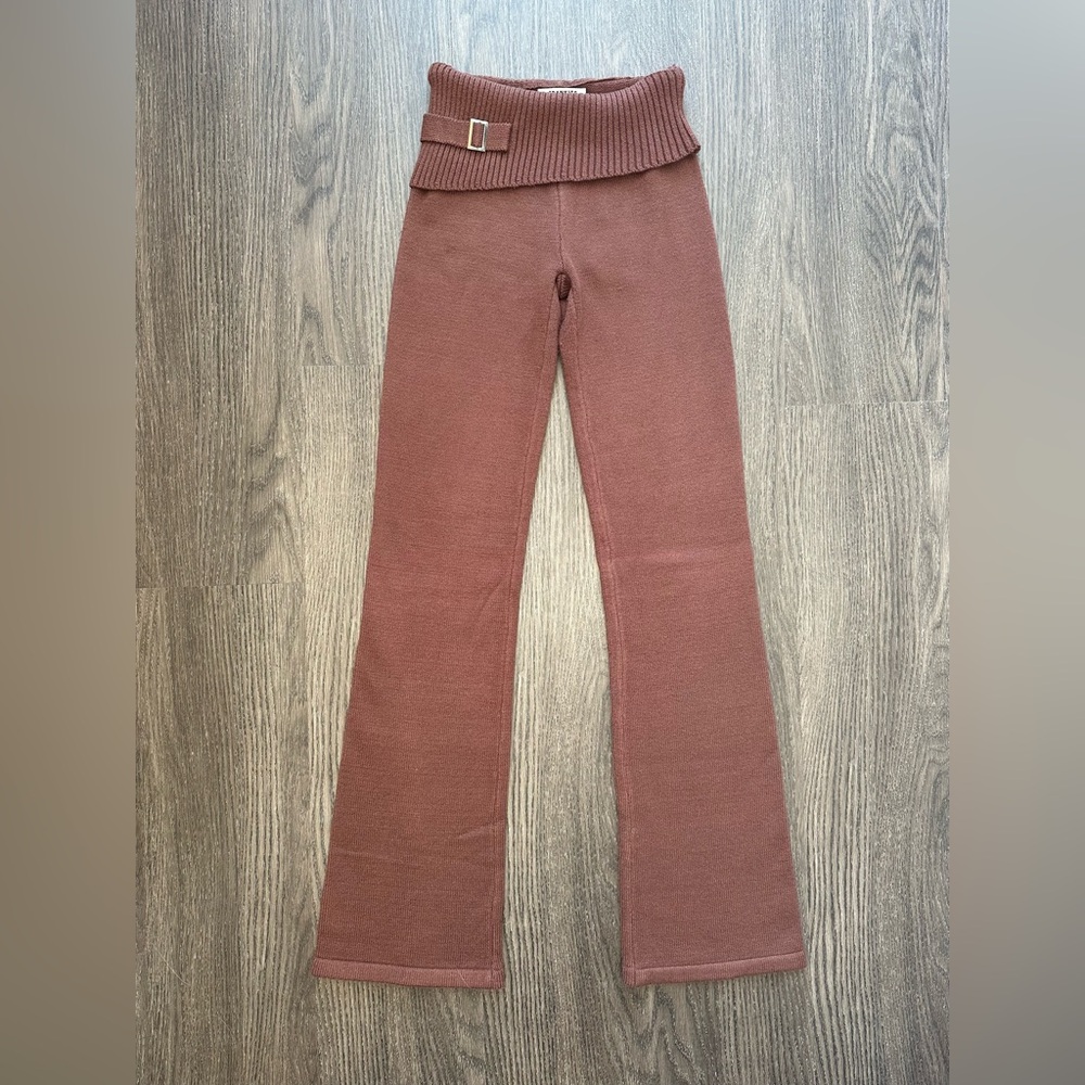 Frankie’s Bikinis Fleur Cloud Knit Low Rise Pant - Chocolate Small